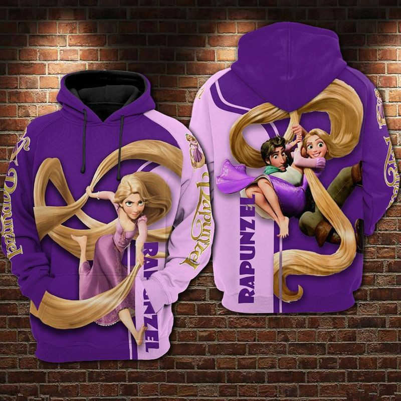 Rapunzel And Flynn Rider Tangled Over Print 3d Hoodie Zip Hoodie