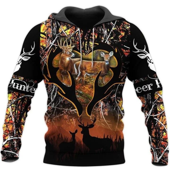 Deer Hunters Camo 3D All Over Print Hoodie & Zip Hoodie
