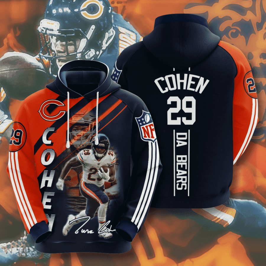 Chicago Bears TARIK COHEN 3D All Over Print Hoodie & Zip Hoodie