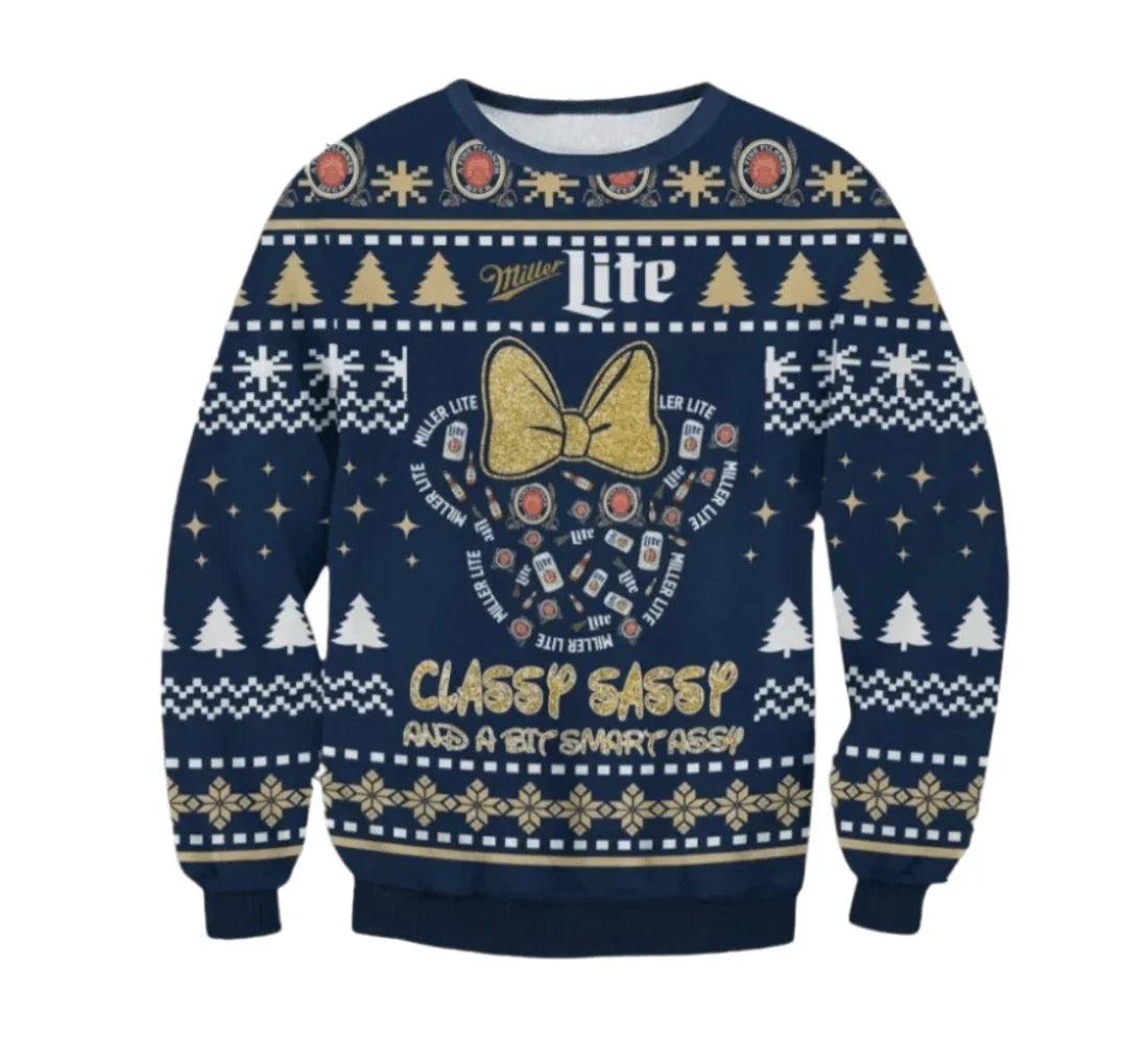 Miller Lite Classy Sassy Ugly Christmas Sweater