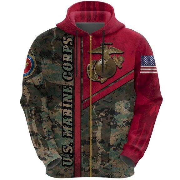 Us Marine Corps 3D All Over Print Hoodie & Zip Hoodie