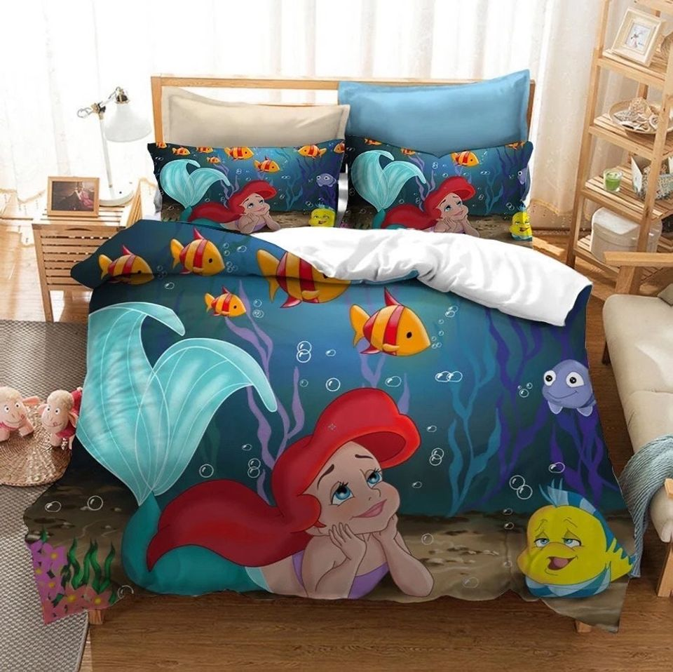 Little Mermaid Bedding Set DN Ariel Little Girl Graphic Duvet Covers