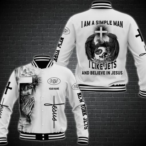 New York Jets Personalized Baseball Jacket 51