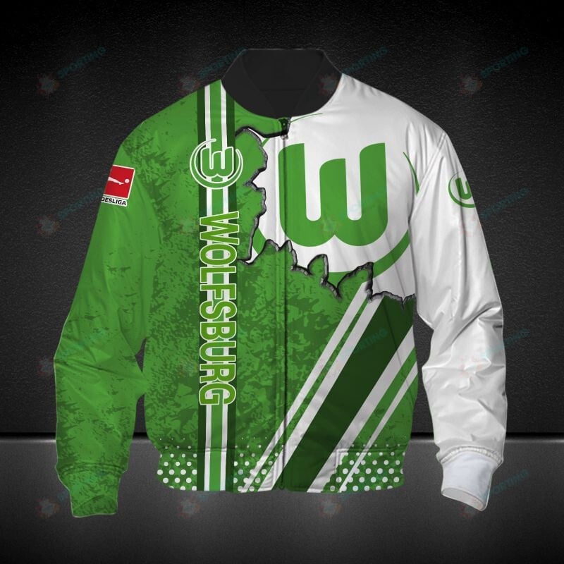 VfL Wolfsburg Green White Bomber Jacket
