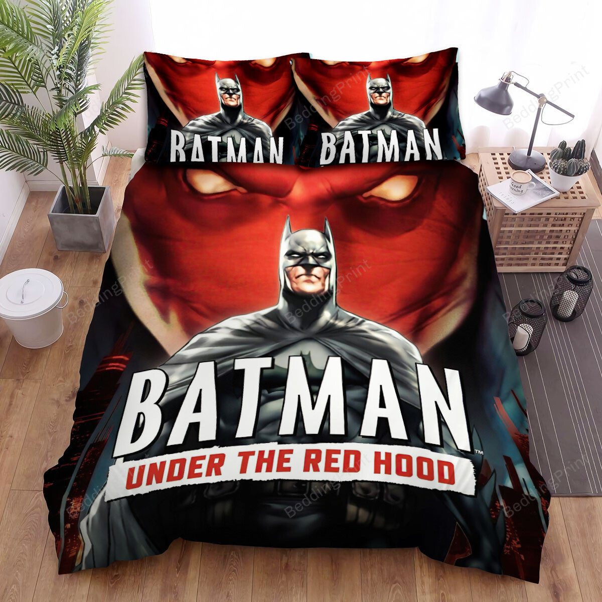 Batman Bedding Set DC Batman Under The Red Hood Duvet Covers Black