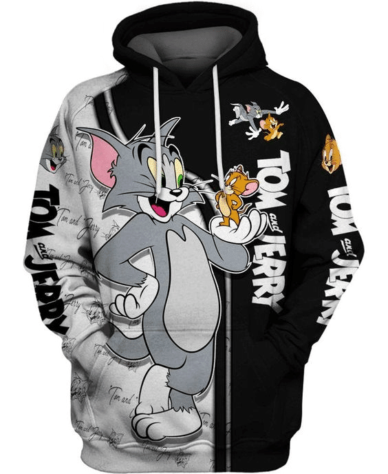 Tom And Jerry Cartoon Series Tv 41 Cartoon Graphic Outfits Aop Hoodie 2412