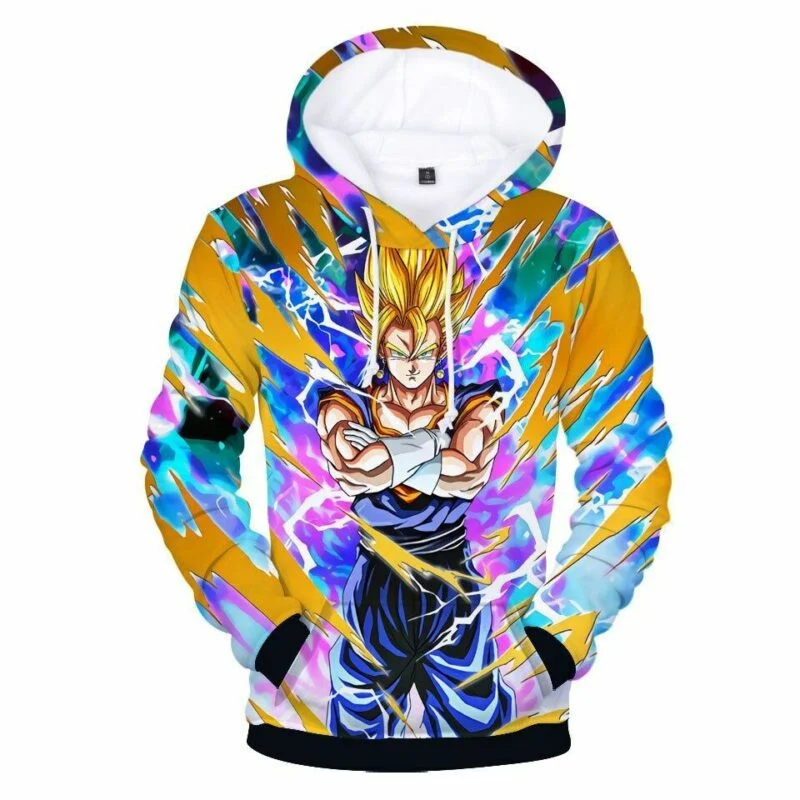 Goku Saiyan Cartoon Dragon Ball Over Print 3d Hoodie Zip Hoodie