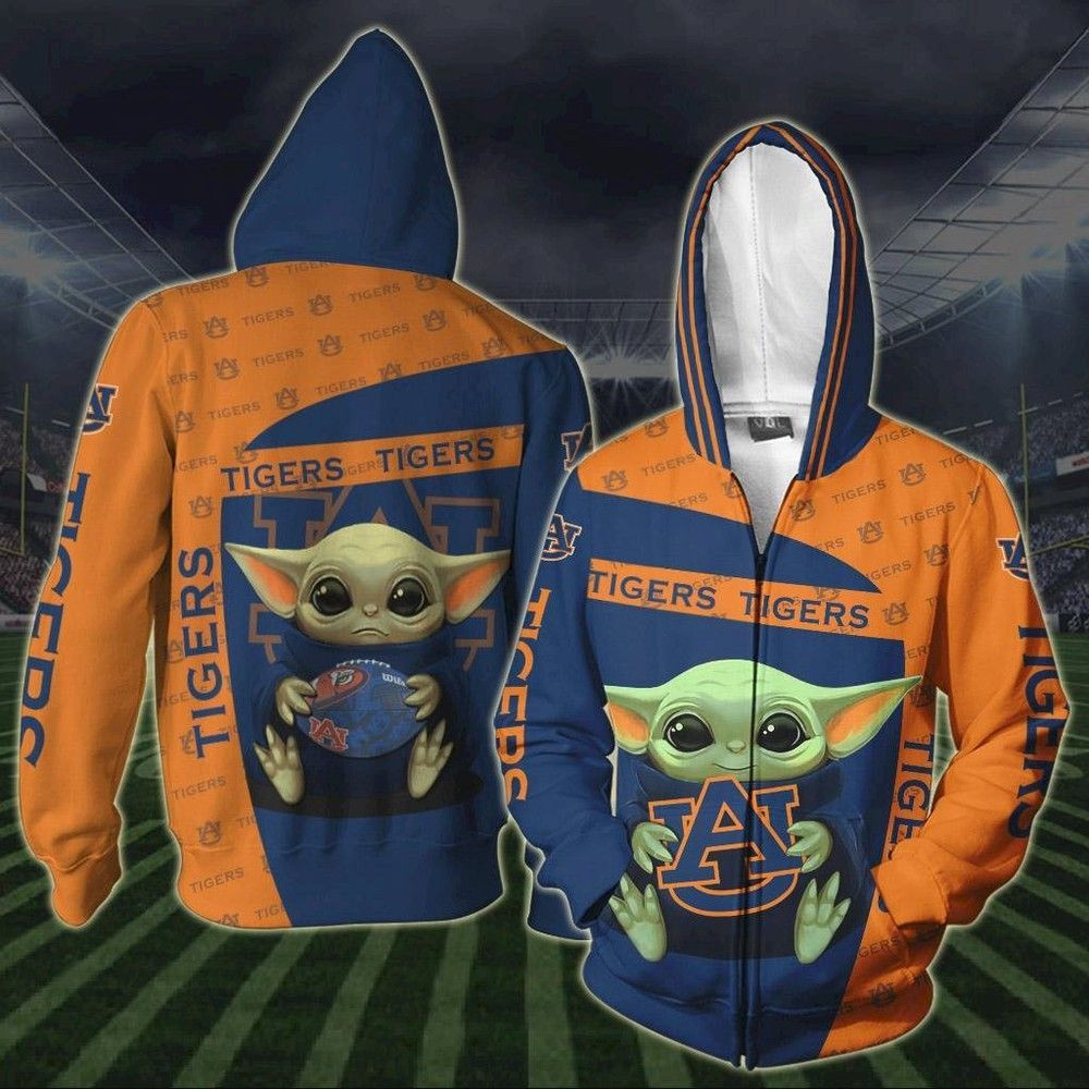 Auburn Tigers Yoda 3D All Over Print Hoodie & Zip Hoodie