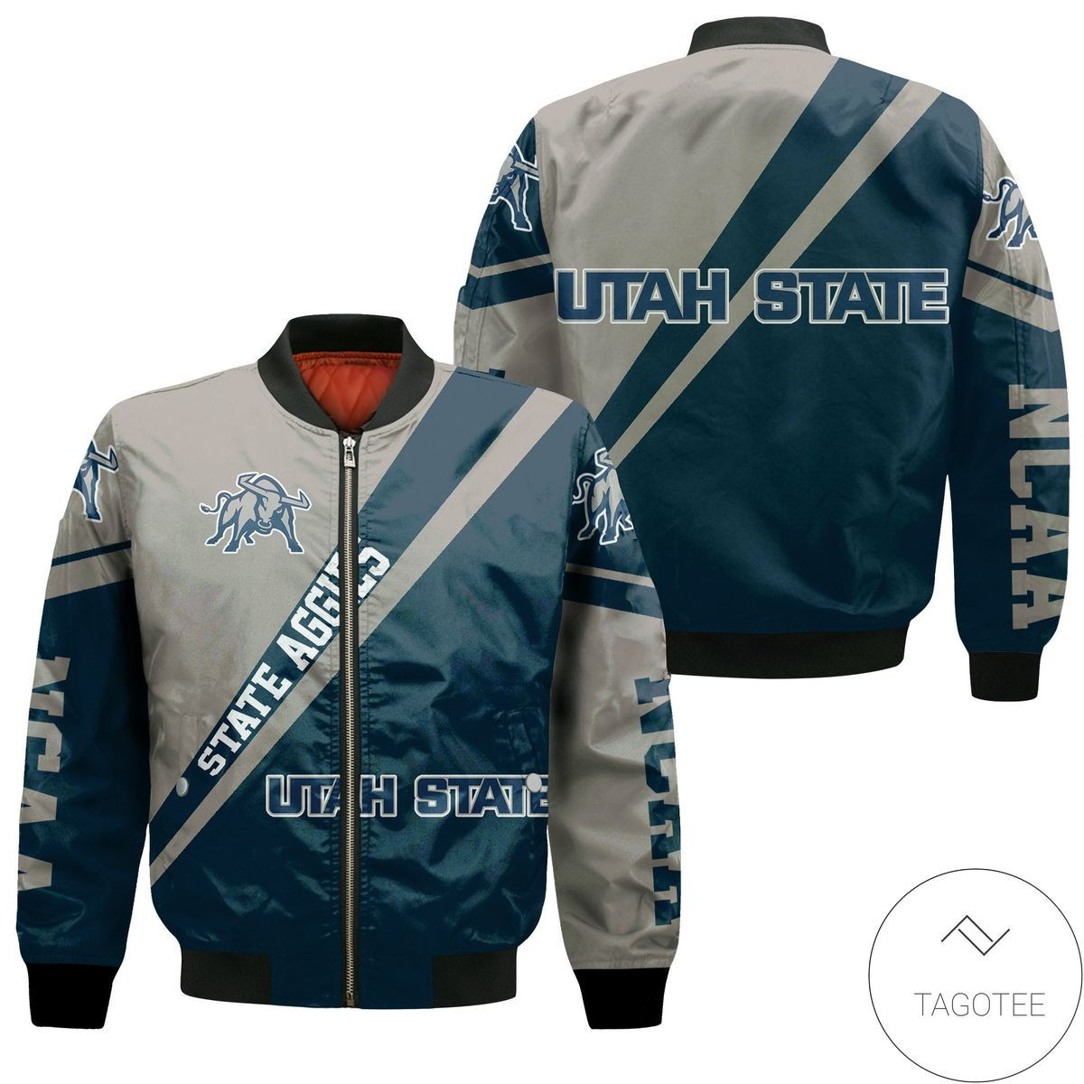 Utah State Aggies Logo Cross Style Bomber Jacket