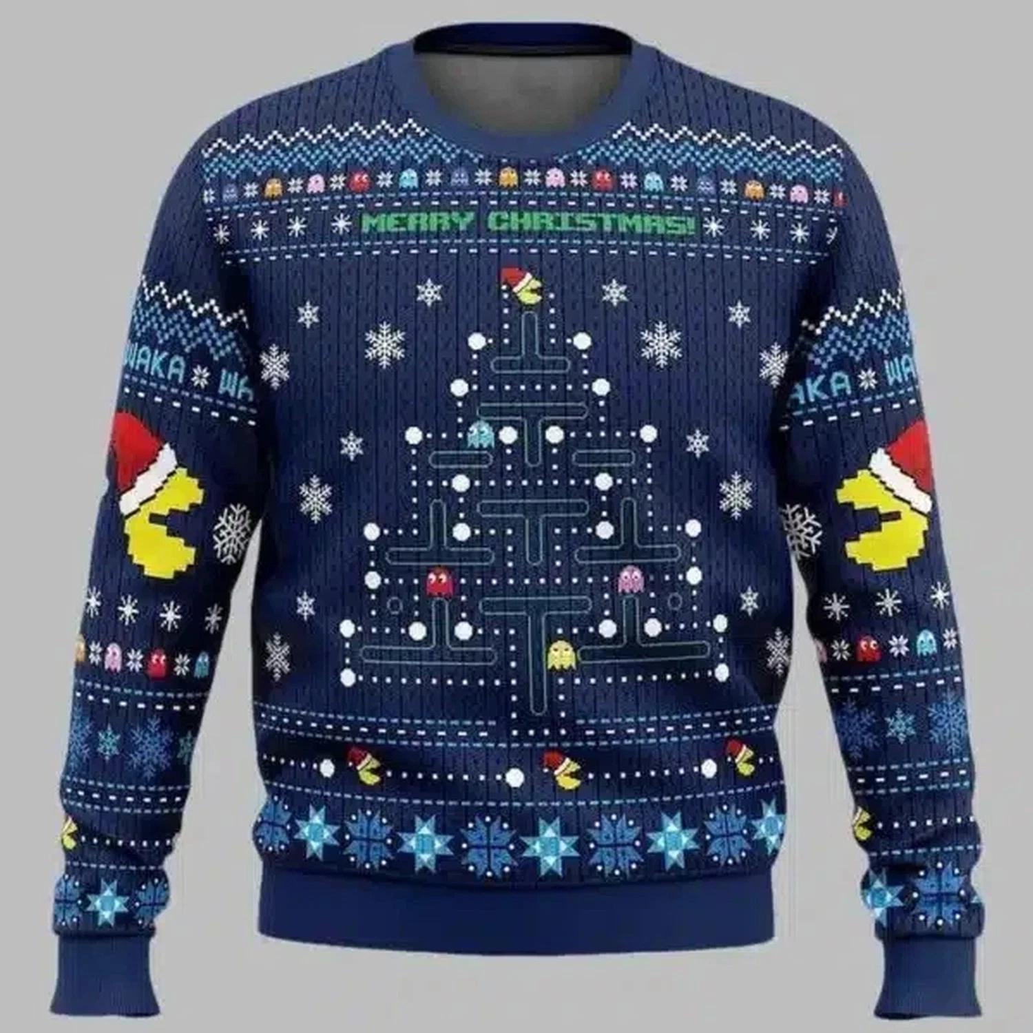 Pac Man Game Tree Ugly Christmas Sweater