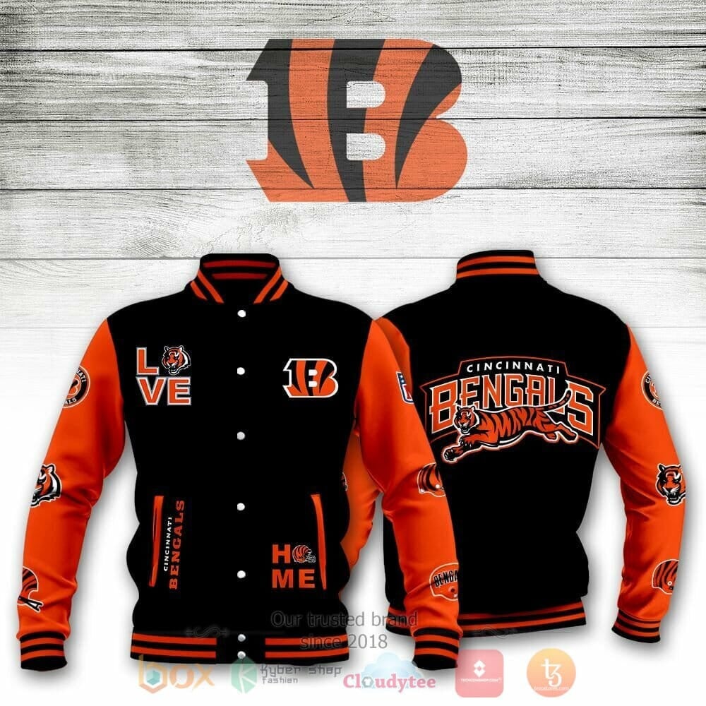 Cincinnati Bengals Black Orange Baseball Jacket