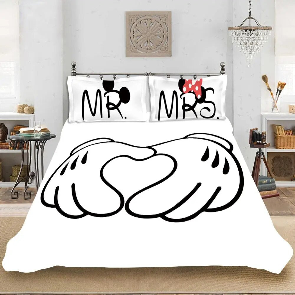 Minnie Bedding Set DN Mr And Mrs Holding Hands Duvet Covers