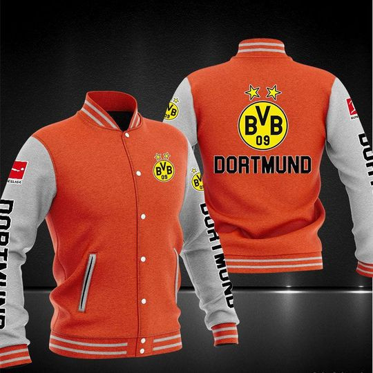 Borussia Dortmund Orange Baseball Jacket