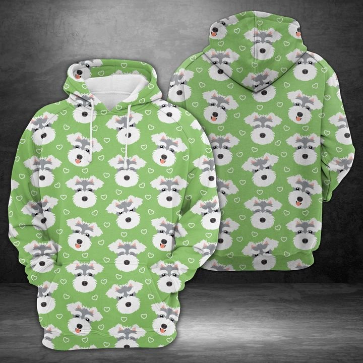 Cute Schnauzer Dog Emoticons 3D All Over Print Hoodie & Zip Hoodie