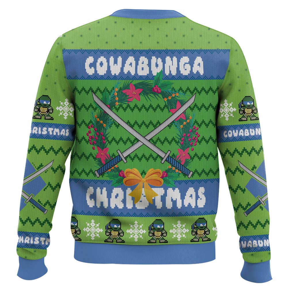 Cowabunga Leonardo Christmas Teenage Mutant Ninja Turtles Ugly Christmas Sweater