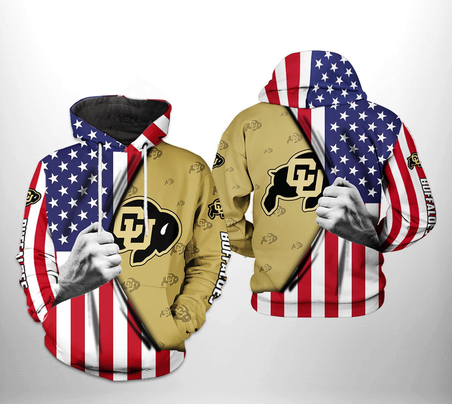 Colorado Buffaloes US FLag 3D All Over Print Hoodie & Zip Hoodie