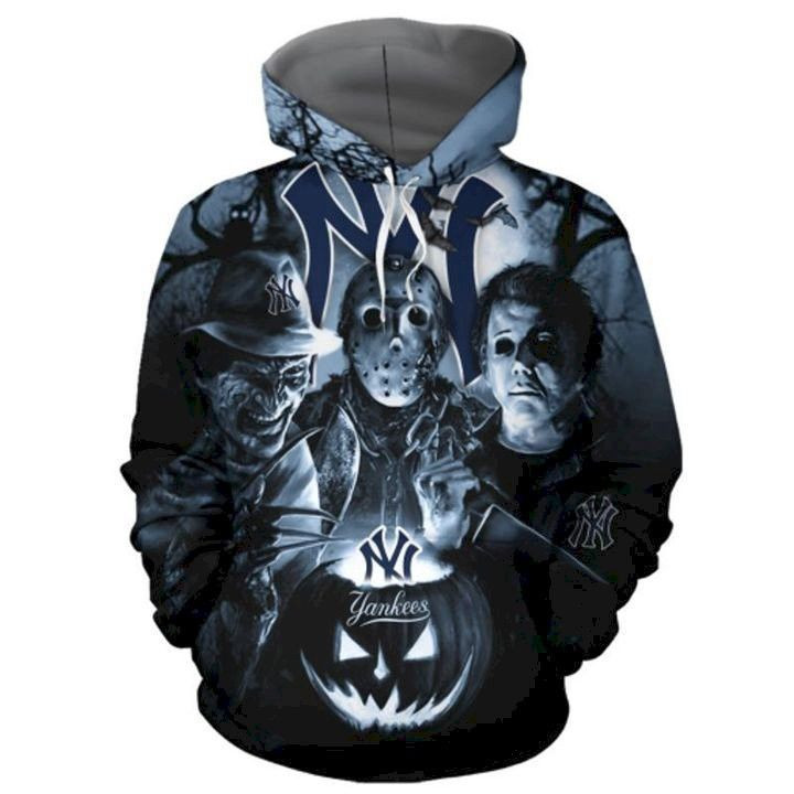New York Yankees Halloween Horror Night 3D All Over Print Hoodie & Zip Hoodie
