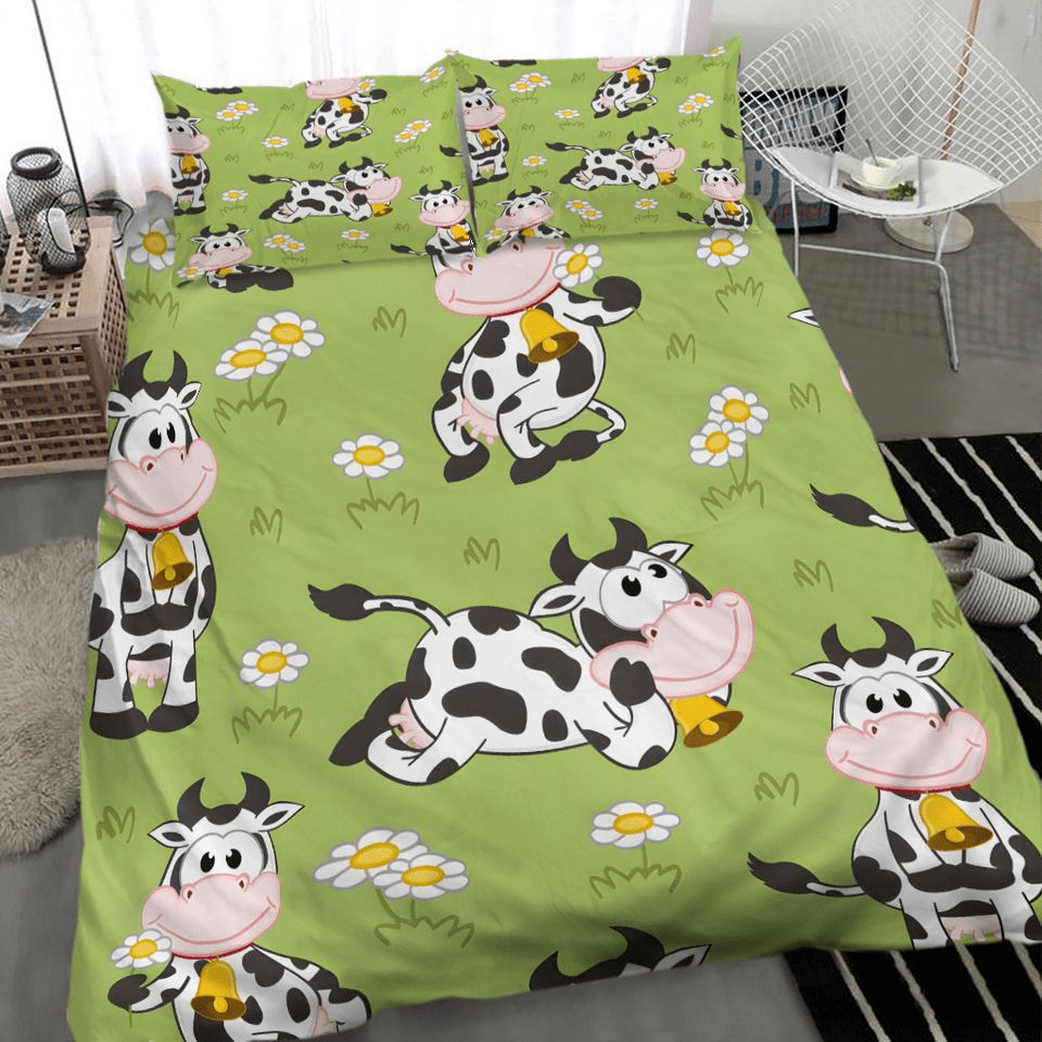 Cow Bedding Set Cow All Poses On The Field Duvet Covers