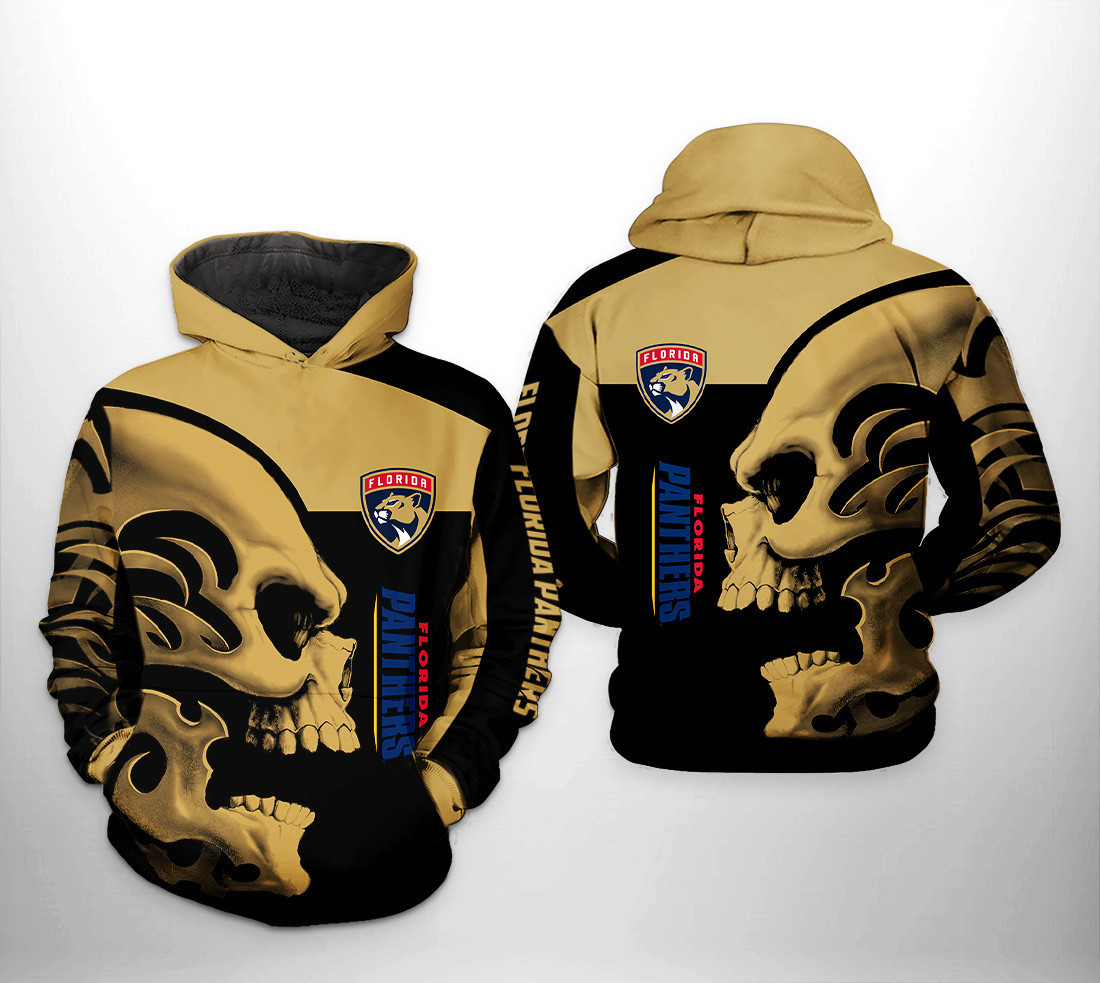 Florida Panthers Skull 3D All Over Print Hoodie & Zip Hoodie
