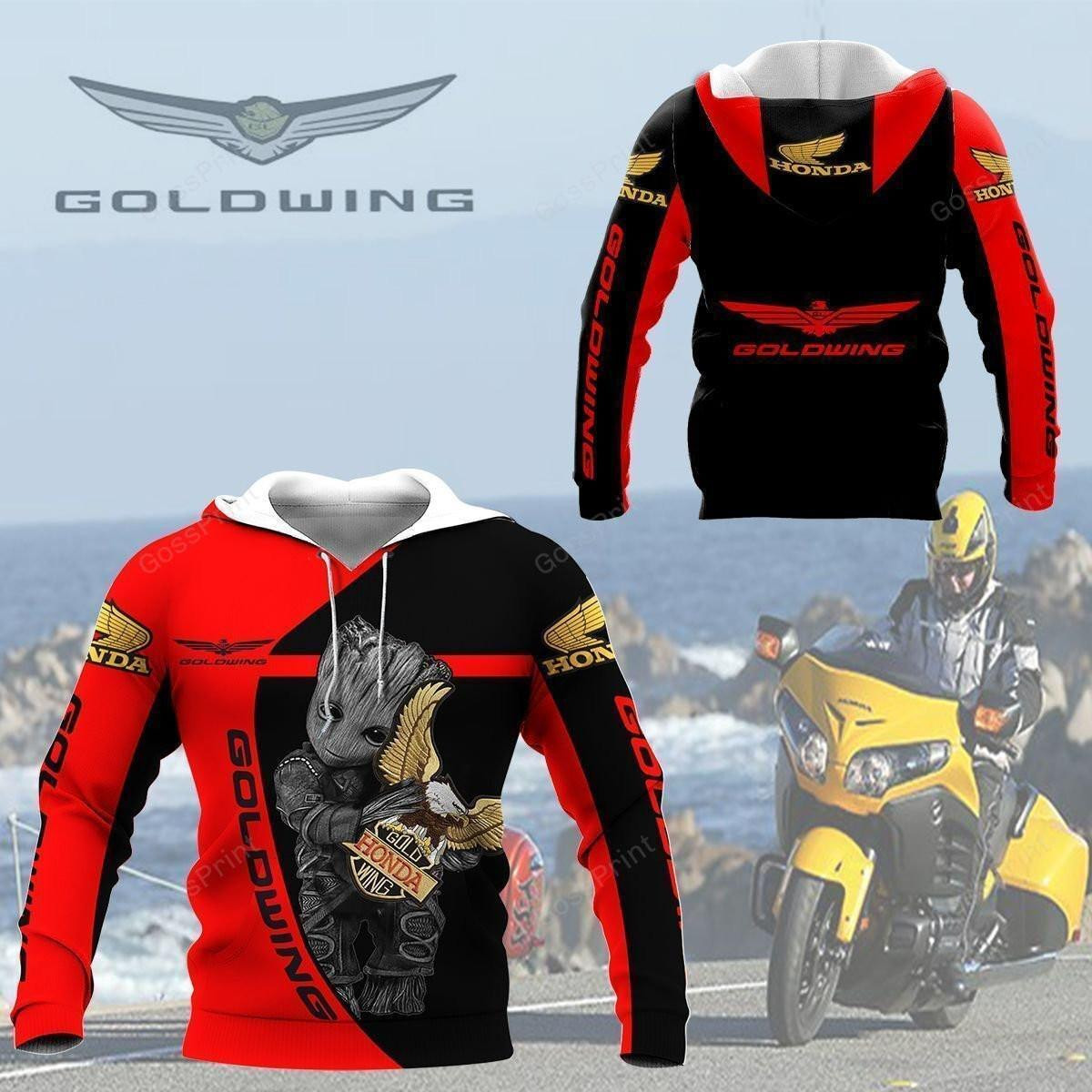 Baby Groot Honda Goldwing Aop Hoodie 2