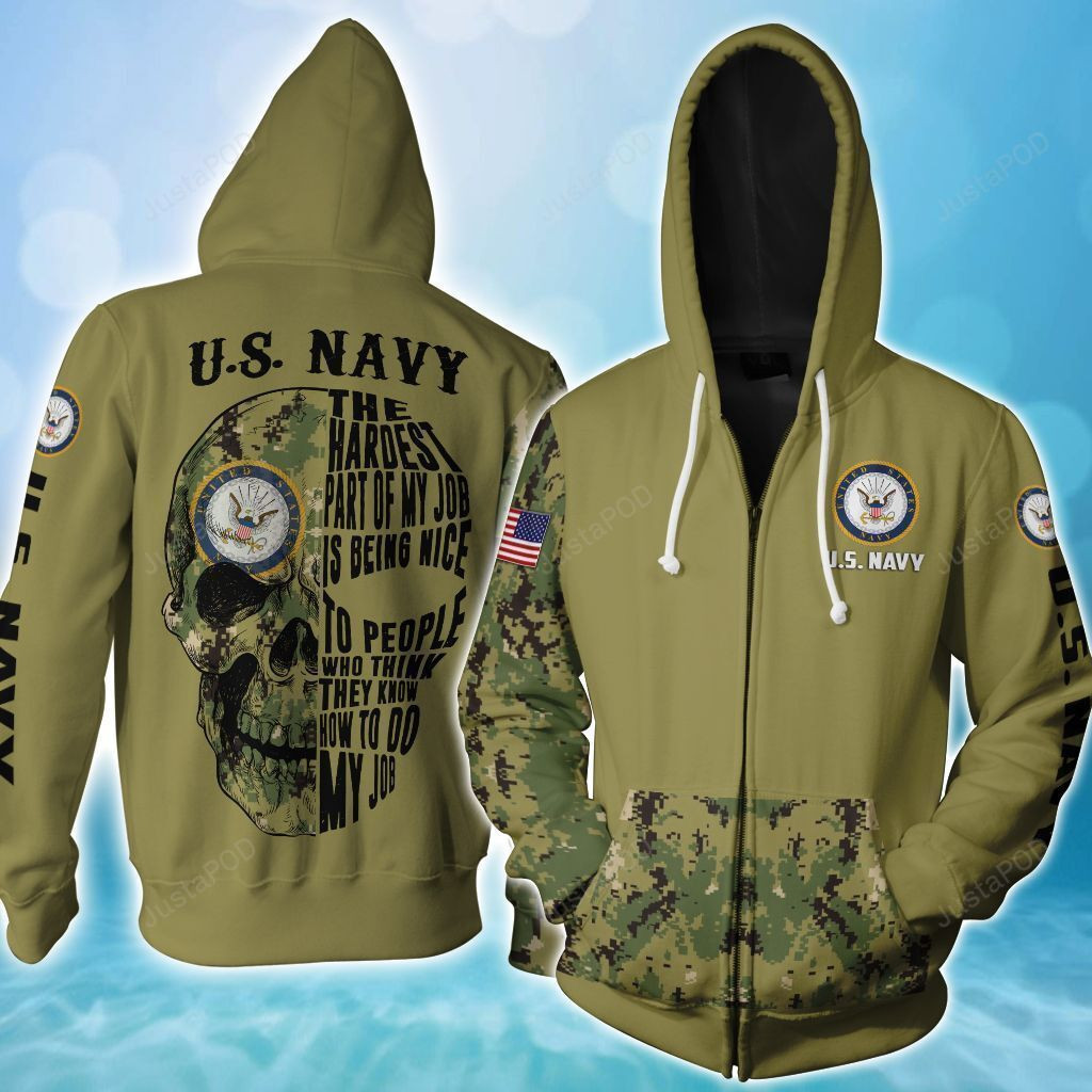 Us Navy The Hardest Part Of My Job Is Being Nice 3D All Over Print Hoodie & Zip Hoodie