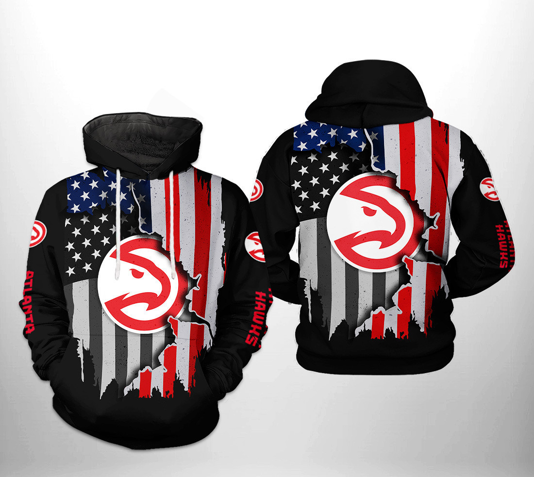 Atlanta Hawks US Flag Team 3D All Over Print Hoodie & Zip Hoodie