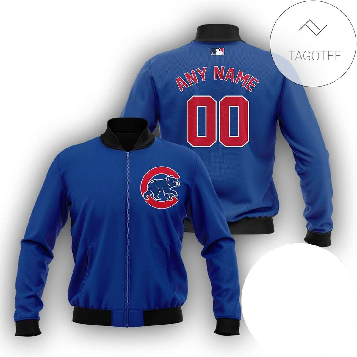 Chicago Cubs Custom Name Number Blue Packer Lover Bomber Jacket