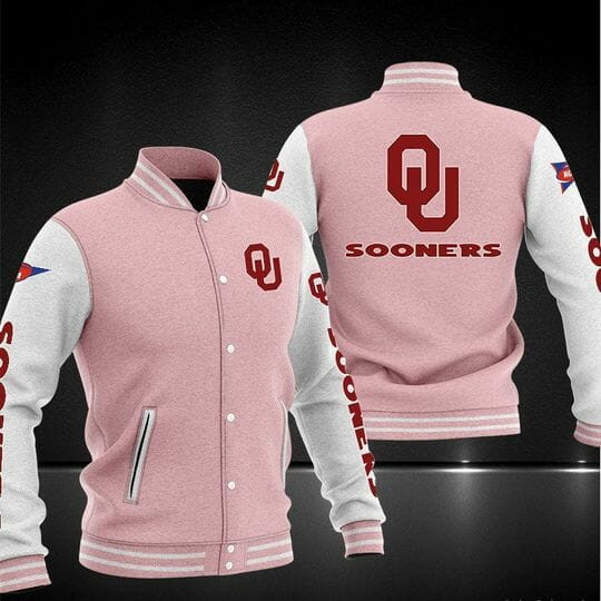 Oklahoma Sooners Pink Baseball Jacket