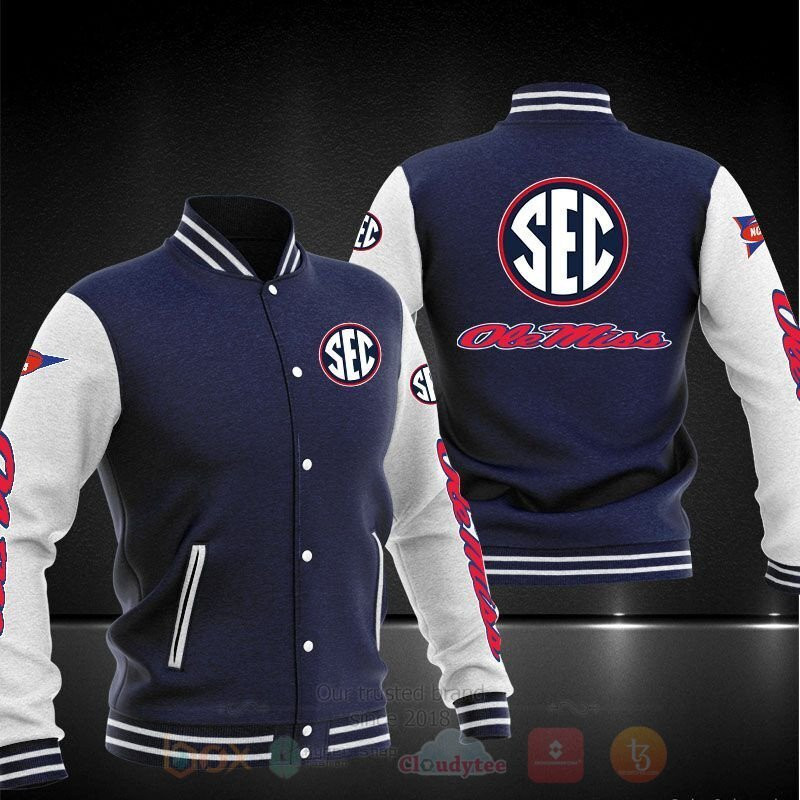 Ole Miss Rebels Navy Blue Baseball Jacket