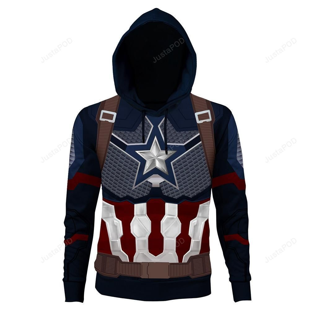 The Avengers Endgame Captain America Cosplay 3D All Over Print Hoodie & Zip Hoodie