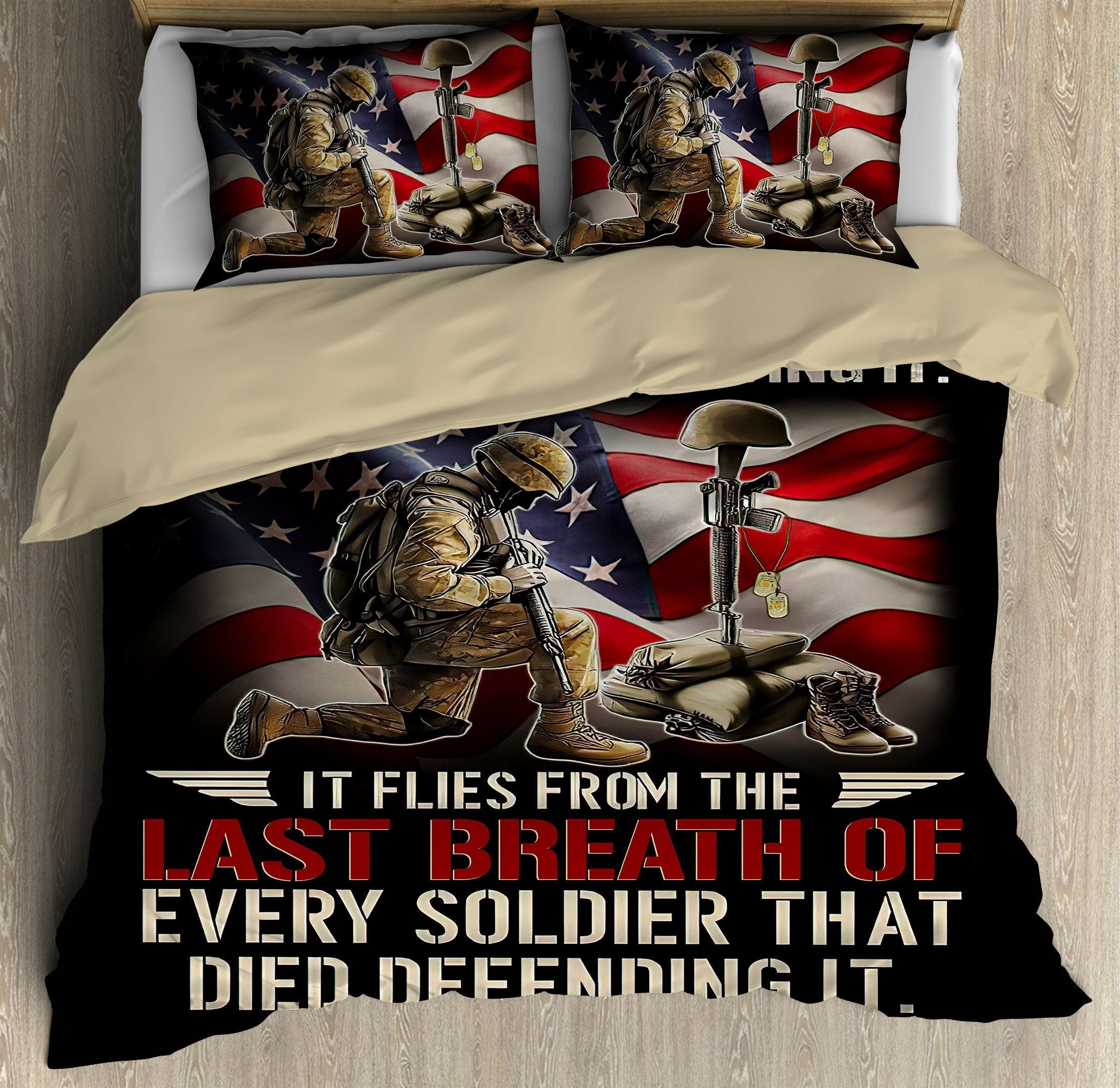Veteran Bedding Set Our Flag Doesn't Fly From The Wind Moving It Duvet Covers