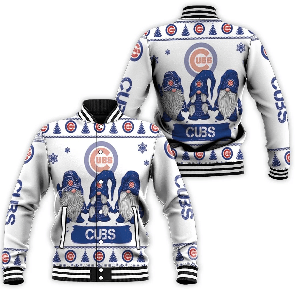 Chicago Cubs Christmas Gnomes Baseball Jacket