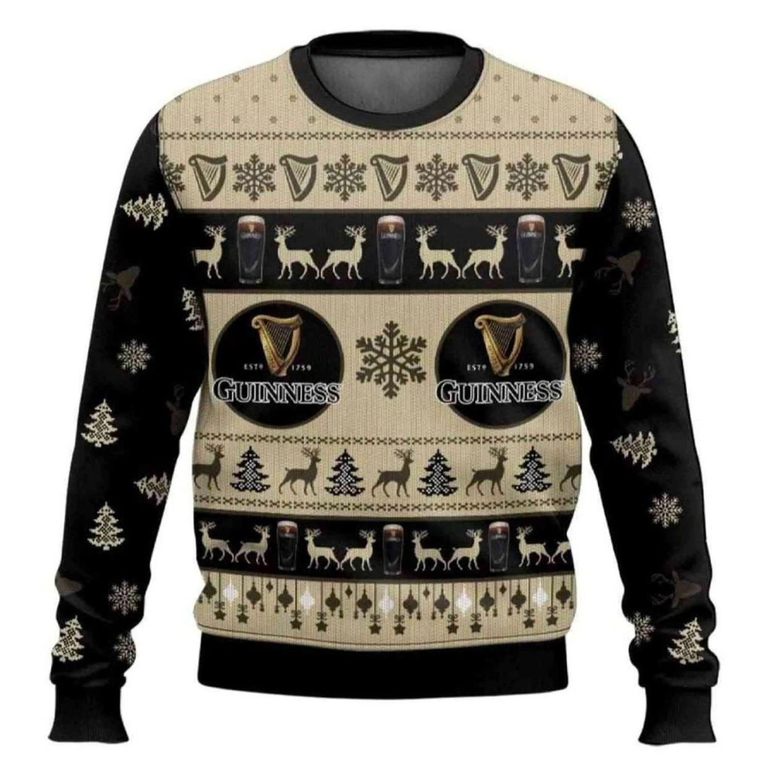 Guinness Irish Beer Ugly Christmas Sweater