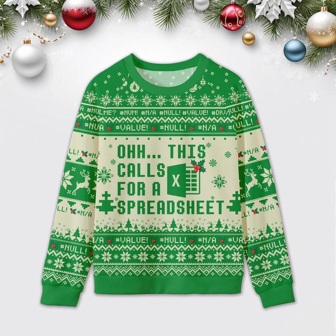Ohh...This Calls for a Spreadsheet Ugly Christmas Sweater