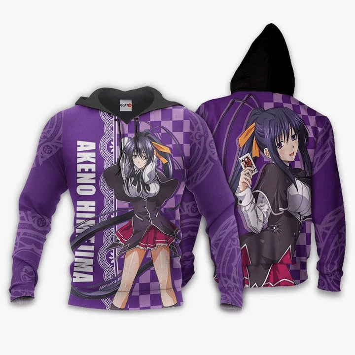 High School Dxd Akeno Himejima 3d Hoodie Zip Hoodie