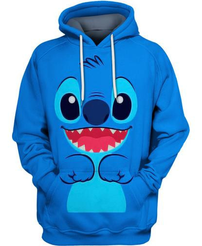 Blue Stitch 3d Hoodie Zipper Hoodie