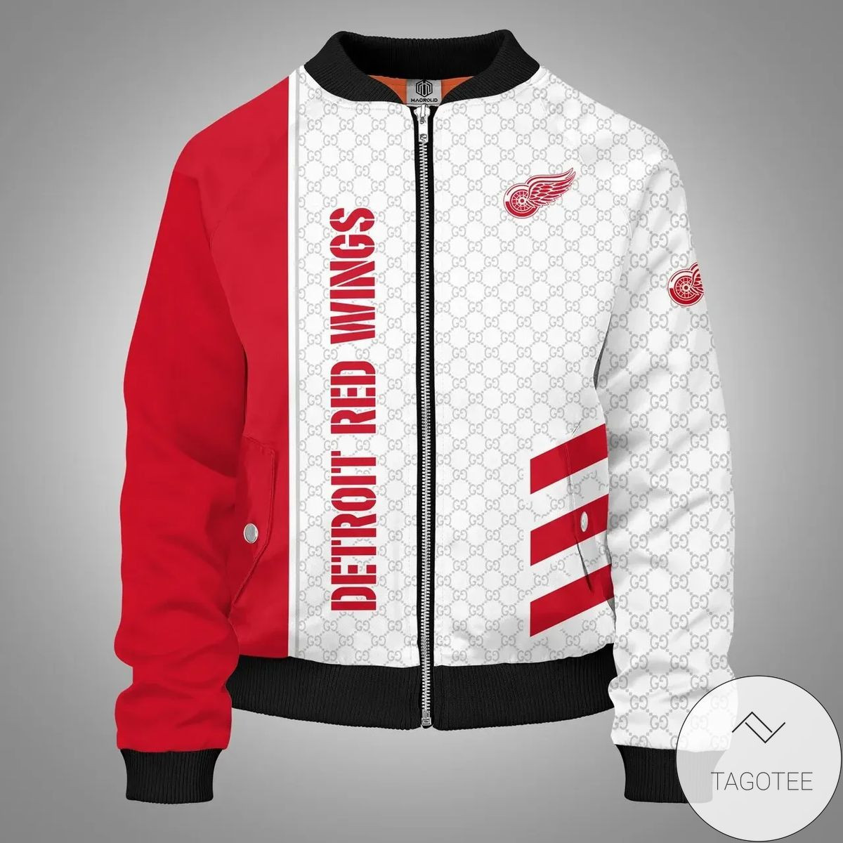 Detroit Red Wings Red White Bomber Jacket