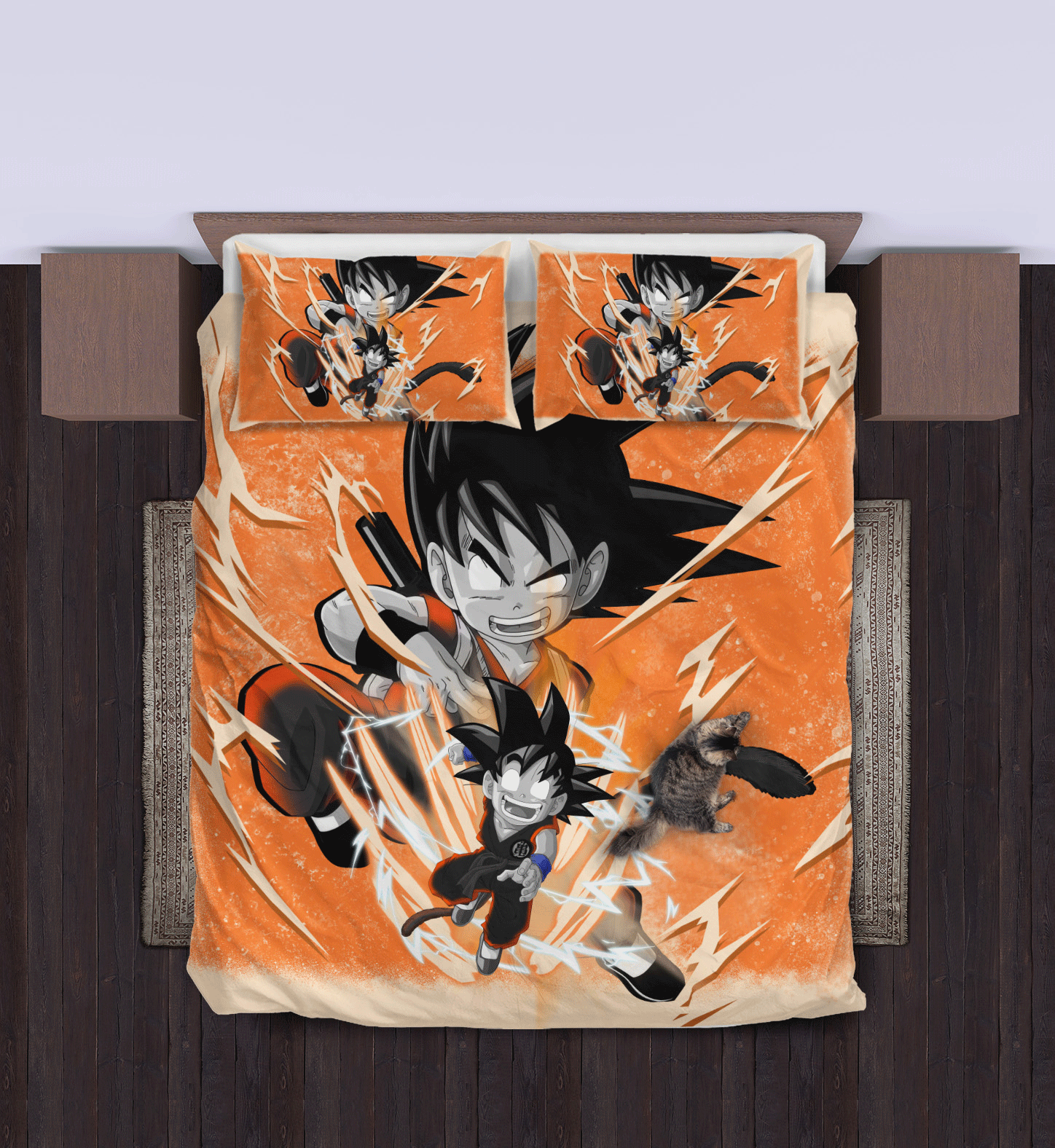 Dragon Ball Bedding Set Goku Kid Fighting Pose Duvet Covers