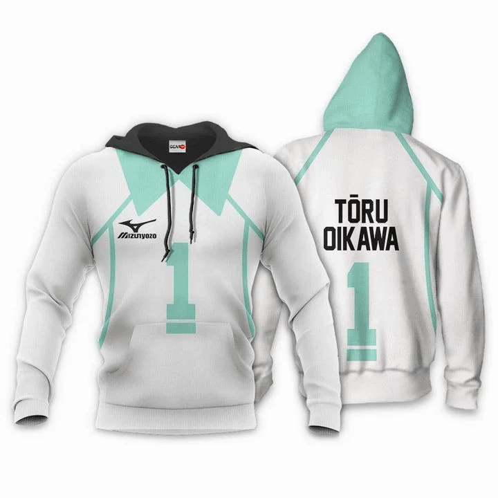 Aoba Johsai Toru Oikawa Haikyuu Fukurodani Number 1 3d Hoodie Zip Hoodie