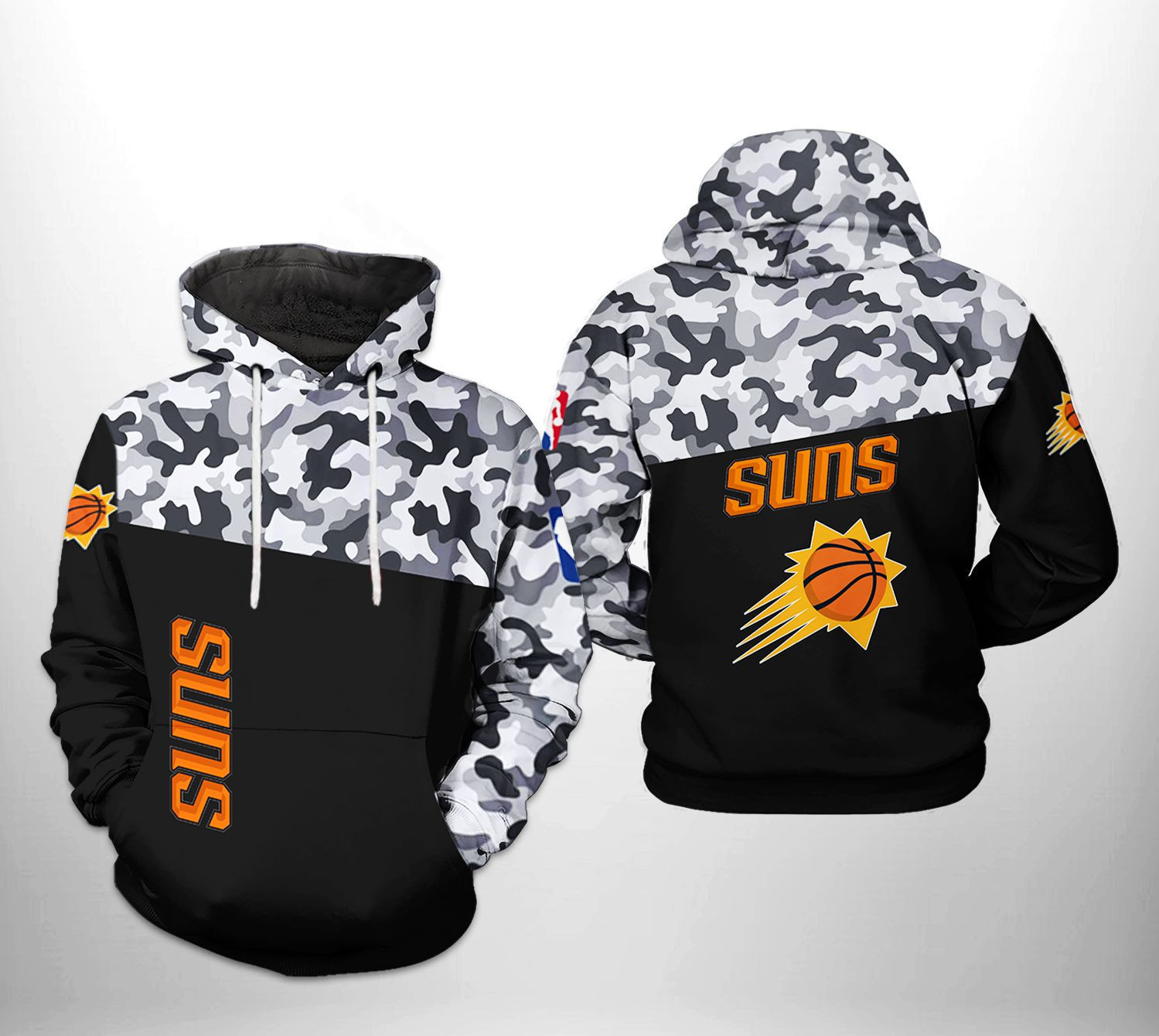 Phoenix Suns Camo Veteran Team 3D All Over Print Hoodie & Zip Hoodie