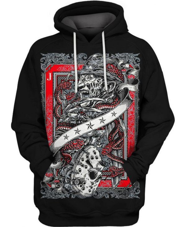 Jason Voorhees X Freddy Krueger Horror Characters 3D All Over Print Hoodie & Zip Hoodie