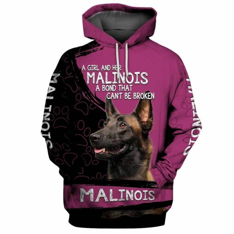 Malinois A Girl And Her Malinois A Bond That Can’t Be Broken Over Print 3d Hoodie Zip Hoodie
