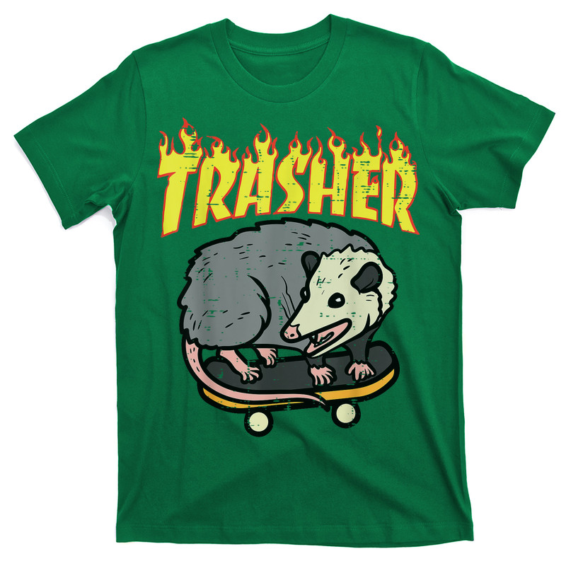 Opossum Skateboard Trasher Funny Possum Skater T-Shirt