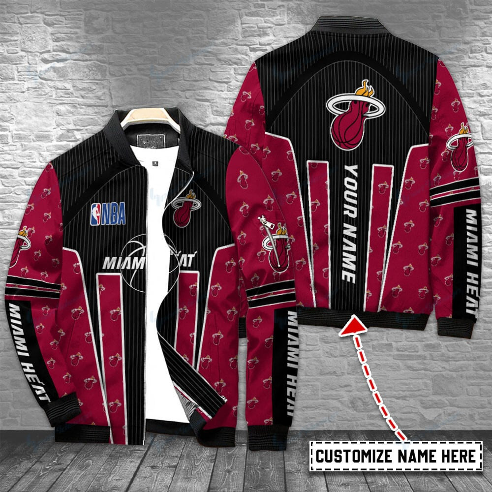 Miami Heat Personalized Bomber Jacket BG114