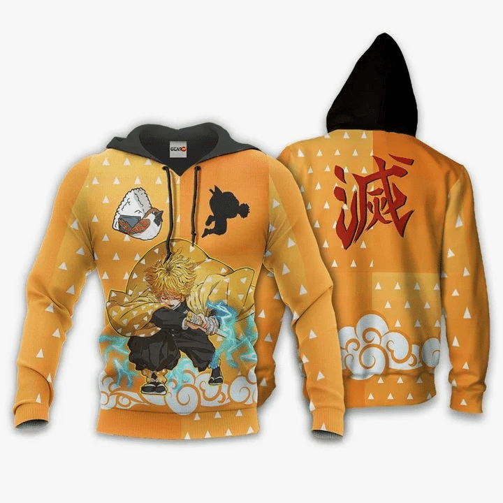 Demon Slayer Zenitsu 3d Hoodie Zip Hoodie