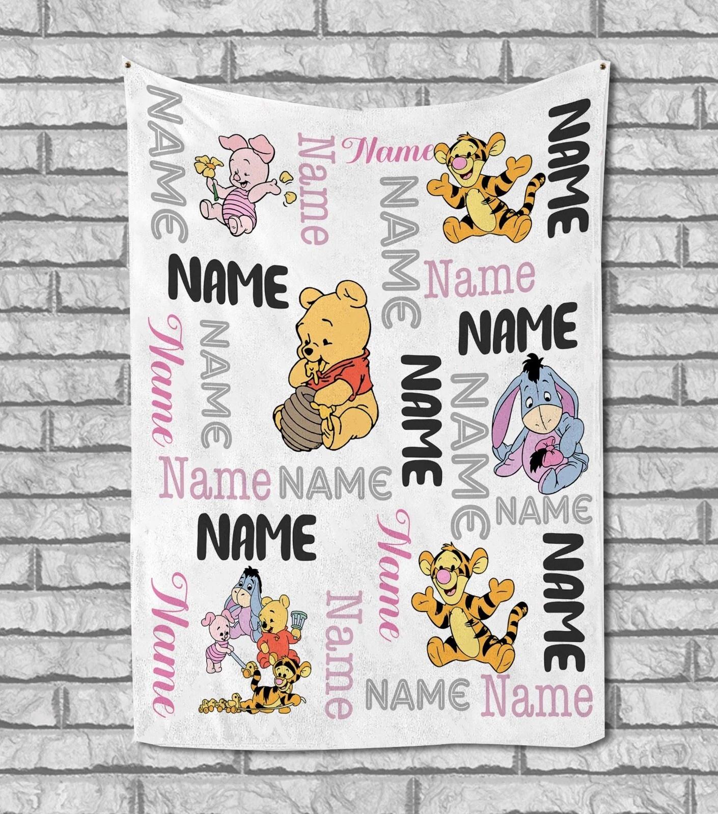 Personalized Winnie The Pooh And Friends Fleece Sherpa Blanket