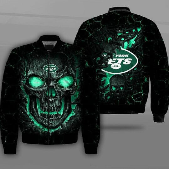 New York Jets Green Skull Bomber Jacket V2