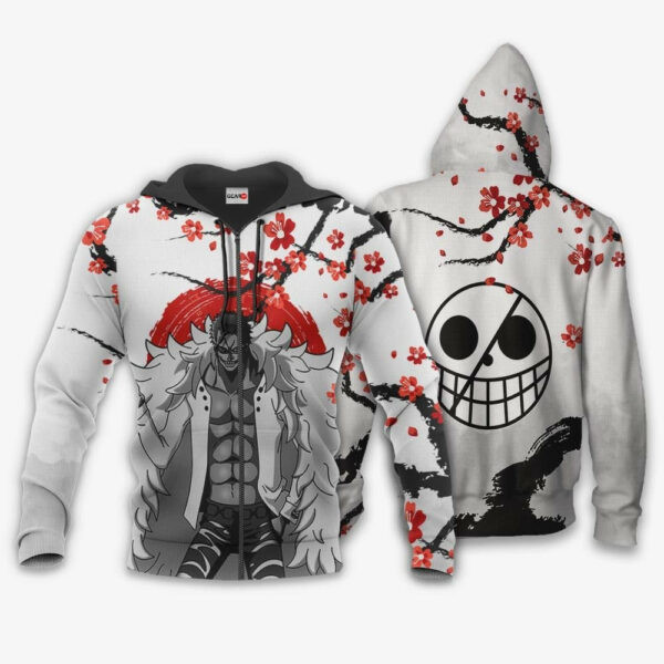Donquixote Japan Cherry Blossoms One Piece Anime 1k688 Cartoon Graphic Outfits Aop 3d Hoodie, Zip Hoodie 1339