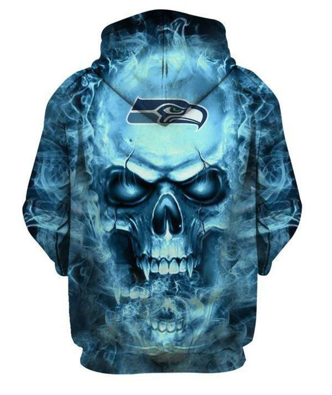 Seattle Seahawks Football Skull 3D All Over Print Hoodie & Zip Hoodie