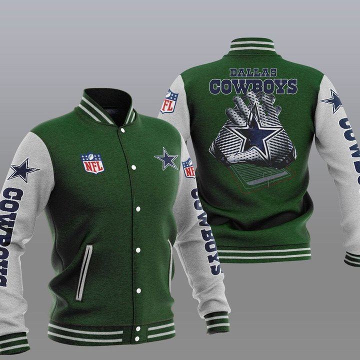Cowboys Green 2 Hand Baseball Jacket